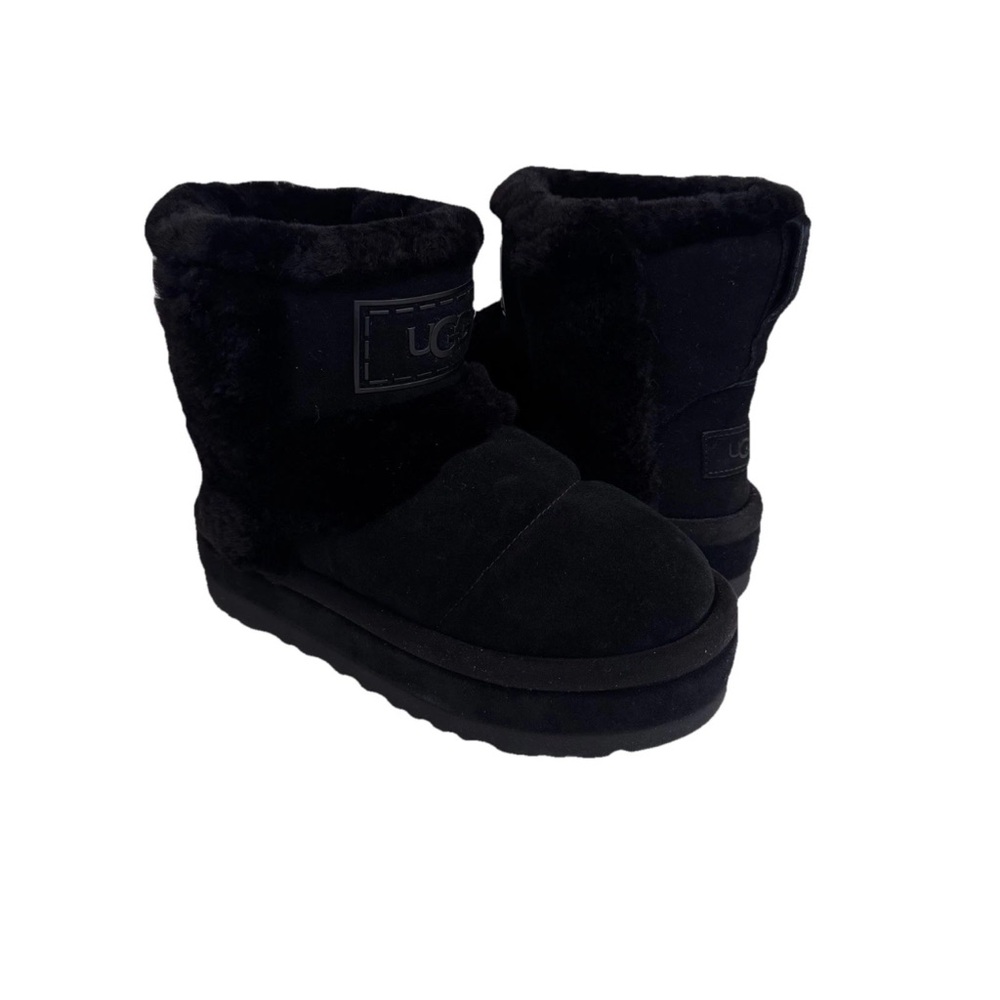UGG CLASSIC CHILLAPEAK BLACK SPILL SEAMS PLATFORM BOOTS